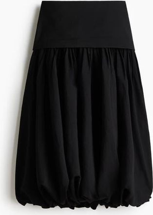 H&M Midi Balloon Skirt in Black at Nordstrom, Size 18