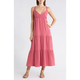 Steve Madden Elianna Sleeveless Midi Dress in Rose Dawn at Nordstrom, Size X-Small