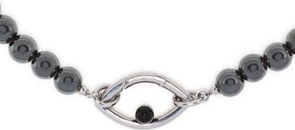 Capsule Eleven Eye Opener Hermatite necklace - unisex - Silver Plated Brass/Hematite - M - Black