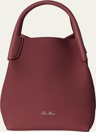 Loro Piana Bale Micro Grain Leather Crossbody Bag