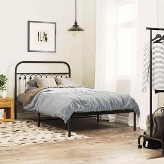 vidaXL vidaXL Giroletto con Testiera in Metallo Nero 107x203 cm