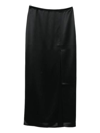 Filippa K side-slit midi skirt - women - Acetate/Polyester - 34 - Black