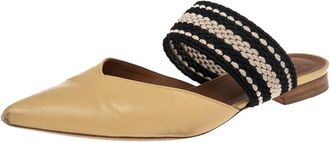 Malone Souliers Yellow/black Leather And Canvas Hannah Roksanda Mule Sandals