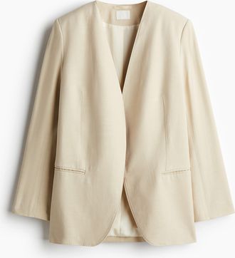 H&M Kragenloser Blazer - Beige