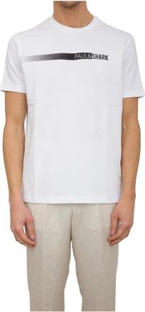 Paul & Shark Witte Katoenen T-Shirt - Heren - T-shirts - Wit - XL - Katoen - Tops