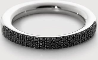 Monica Vinader Sterling Silver Fiji Full Diamond Pave Ring Black Diamond
