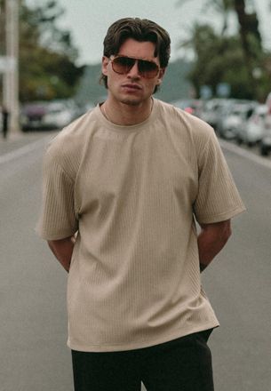 Siksilk Mens Stone Plisse T-Shirt XXL