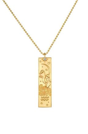 Satya Jewelry Story of Zodiac Necklace in Aquarius at Nordstrom