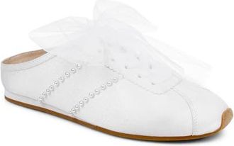 Badgley Mischka Willy Mule Sneaker in White Crepe at Nordstrom, Size 9.5