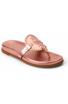 Jack Rogers Womens Collins Metallic Nappa Casual Sandal In Rose Quartz