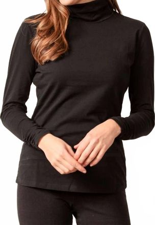 Habitat Ruched Turtleneck Top In Black