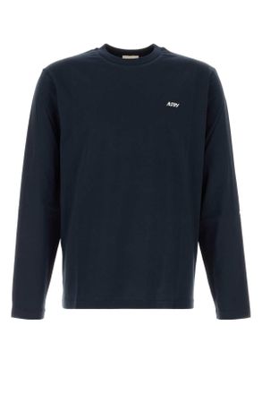 Autry Dark Blue Cotton T Shirt