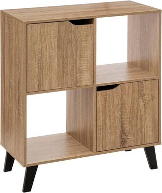 5five Simply Smart 5five Simply Smart - Estante De Puerta Ceda Con 4 Compartimentos, Efecto Madera Natural - 5five