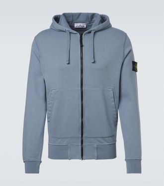 Stone Island Felpa con cappuccio in jersey di cotone con zip