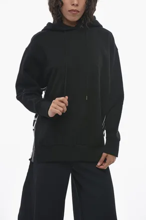 Stella McCartney Brushed Cotton Hoodie With Logo Bands Stella McCartney