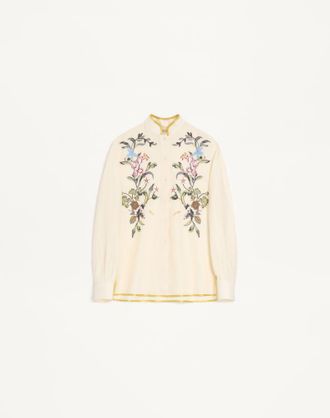 Valentino Embroidered Linen Shirt Wo