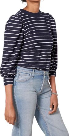 Nation Ltd Britton Stripe Top In Navy/white