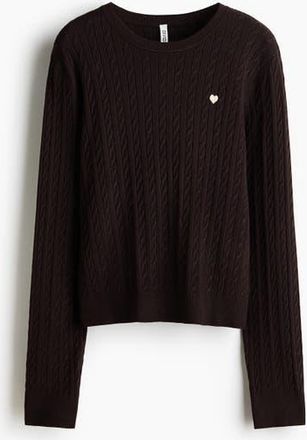 H&M Cable-knit Jumper in Dark Brown at Nordstrom, Size X-Small
