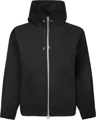 sacai Zwarte Sweatshirt Aw 24 Herenmode - Heren - Vesten met rits - Zwart - M - Katoen - Hoodies & sweatvesten