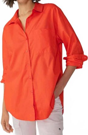 Sanctuary Slit Back Tunic Blouse In Red Hots
