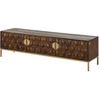 Massivmoebel24 Mobile Tv in legno di Mango 180x45x50 Oliato marrone DIAMOND 224