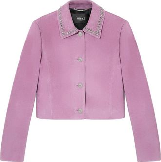 Versace Leather Outerwears Rosa-Donna
