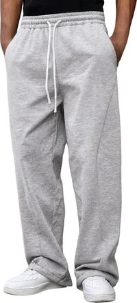 Generic Mens Joggers Sweatpants Elasticated Waist Fleece Lined Tracksuit Bottoms with Pockets Winter Wide Leg Sports Trousers for Gym Running Casual Wear