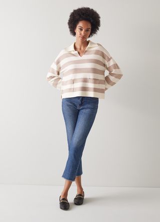 L.k. Bennett Womens Karrie Knitted Top, Multi - Cream Nylon - Size X-Small