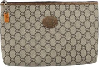Gucci Pre-owned Clutches, female, Beige, Size: ONE SIZE Pre-owned Canvas Clutch
