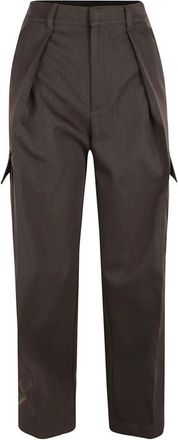 Burberry High-waist Wide-leg Cargo Broek - Dames - Straight fit broeken - Bruin - 4XS - Wol - Broeken