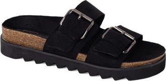 Shushop Carla Slide Sandal in Black Suede at Nordstrom, Size 6.5