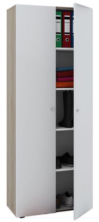ebuy24 Armario De Oficina Vcm Con 5 Compartimentos Moderno Archivador Con Puertas Giratorias Dimensiones An. 70 X Al. 178 X T. 40 Cm - Vandol (sonoma Roble /