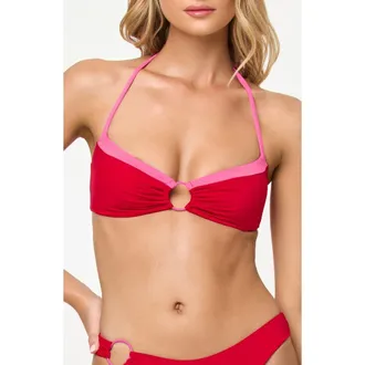 L*Space Rayne Bikini Top in Lipstick Red/sweetheart at Nordstrom, Size X-Large