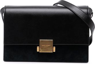 Saint Laurent Borsa a tracolla Bellechasse media in pelle scamosciata e pelle di vitello 2017 - Nero