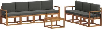 vidaXL Conjunto De Sof&aacute;s De Exterior 8 Uds. Natural Y Antracita Vidaxl