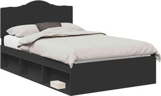 vidaXL Estructura De Cama Negro 120 X 200 Cm Madera De Pino Macizo Vidaxl