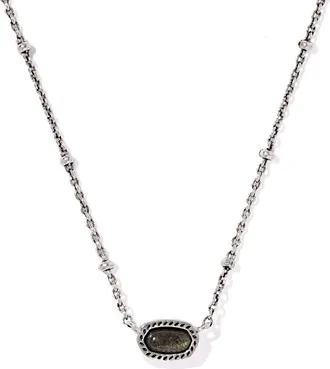 Kendra Scott Womens Mini Elisa Vintage Satellite Short Necklace In Golden Obsidian
