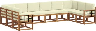 vidaXL Conjunto De Sof&aacute;s De Exterior 10 Uds. Natural Y Crema Vidaxl