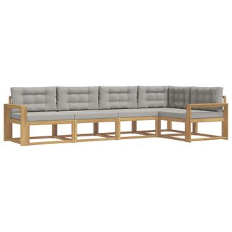 vidaXL Conjunto De Sof&aacute;s De Exterior 4 Pcs Blanco Y Gris Claro Vidaxl