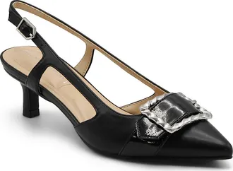Adrienne Vittadini Sippy Pointed Toe Slingback Pump in Black at Nordstrom Rack, Size 9.5