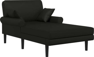 vidaXL Chaise Longue Negro Cuero Sint&eacute;tico Vidaxl