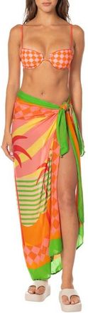Maaji Jungle Sway Isla Print Cover-Up Pareo in Open Red at Nordstrom
