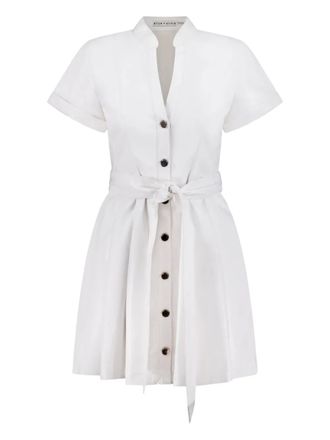 Alice & Olivia Lucy button-front pleated mini dress - Neutrals