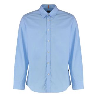 HUGO BOSS Hugo, Formal Shirts, male, Blue, Size: 2XL Relegant_6 Cotton Poplin Shirt