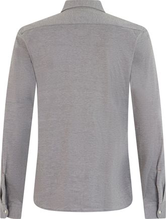 HUGO BOSS Mens Long-Sleeved Cotton Jersey Shirt Open Green