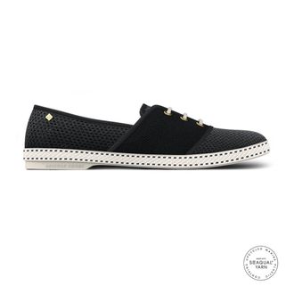 Rivieras Shoes Classic Canvas & Mesh Slip-On Loafer in Black at Nordstrom, Size 37