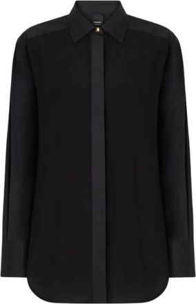 Pinko Cassata Shirt - Dames - Overhemden - Zwart - XL - Katoen - Overhemden