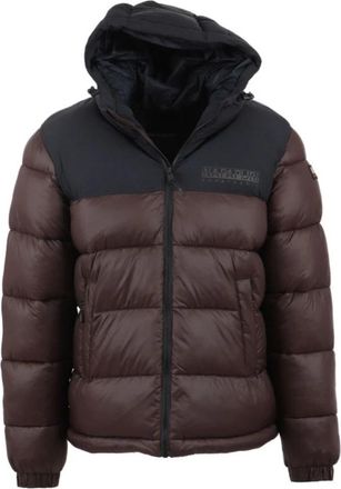 Napapijri Bruine Hoodie met Synthetische Vulling - Heren - Winterjassen - Bruin - 2XL - Jassen