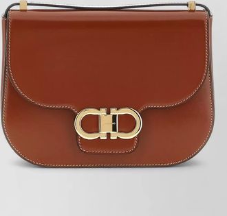 Ferragamo gancini leather shoulder bag