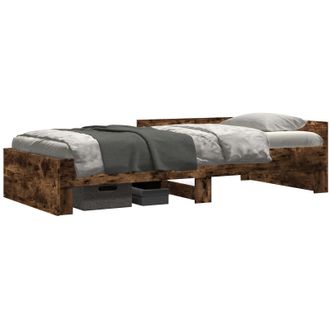 vidaXL Estructura De Cama Con Cabecero Roble Ahumado 80 X 200 Cm Vidaxl